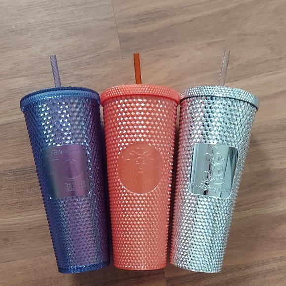 Starbucks Other - Starbucks Studded Tumblers (2 Disney World) in Purple, Coral, and Silver